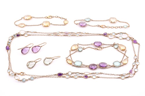 Lot 17 - A suite of gold plated silver stamped 925...