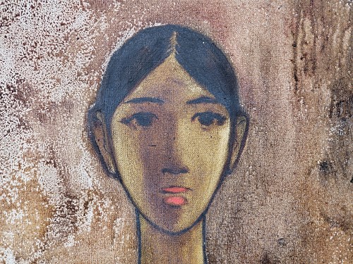 Lot 35 - B Prabha (1933-2001) Indian, half-length...