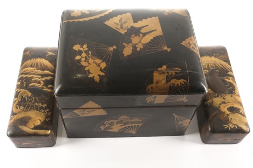 Lot 95 - Two Japanese lacquer Fubako, Meiji period,...
