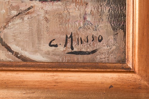 Lot 24 - C Musso, 20th century, an Italian street scene,...
