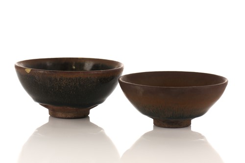 Lot 160 - Two Chinese Jian ware 'Hares fur' tea bowls,...