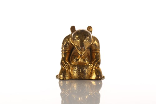 Lot 175 - A Chinese Han style gilt-bronze figure of an...