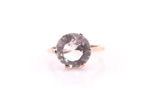 Lot 223 - A single stone ring, consisting of a round...