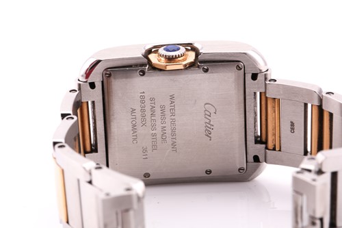 Lot 422 - An 18ct gold and steel Cartier Tank Anglais...