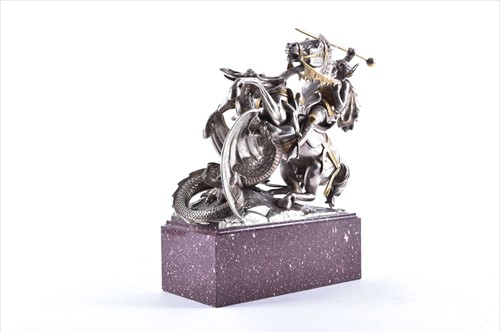 Lot 225 - A fine 19thÂ centuryÂ white metal figure group...