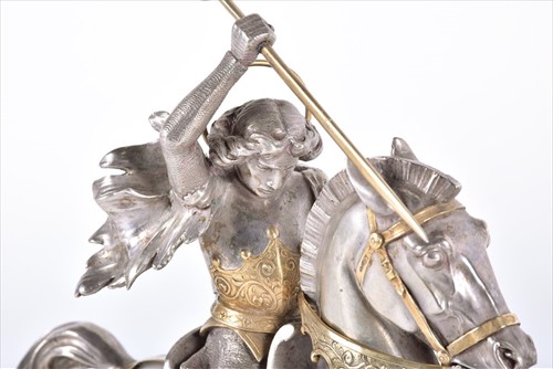 Lot 225 - A fine 19thÂ centuryÂ white metal figure group...