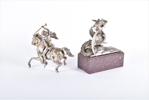 Lot 225 - A fine 19thÂ centuryÂ white metal figure group...