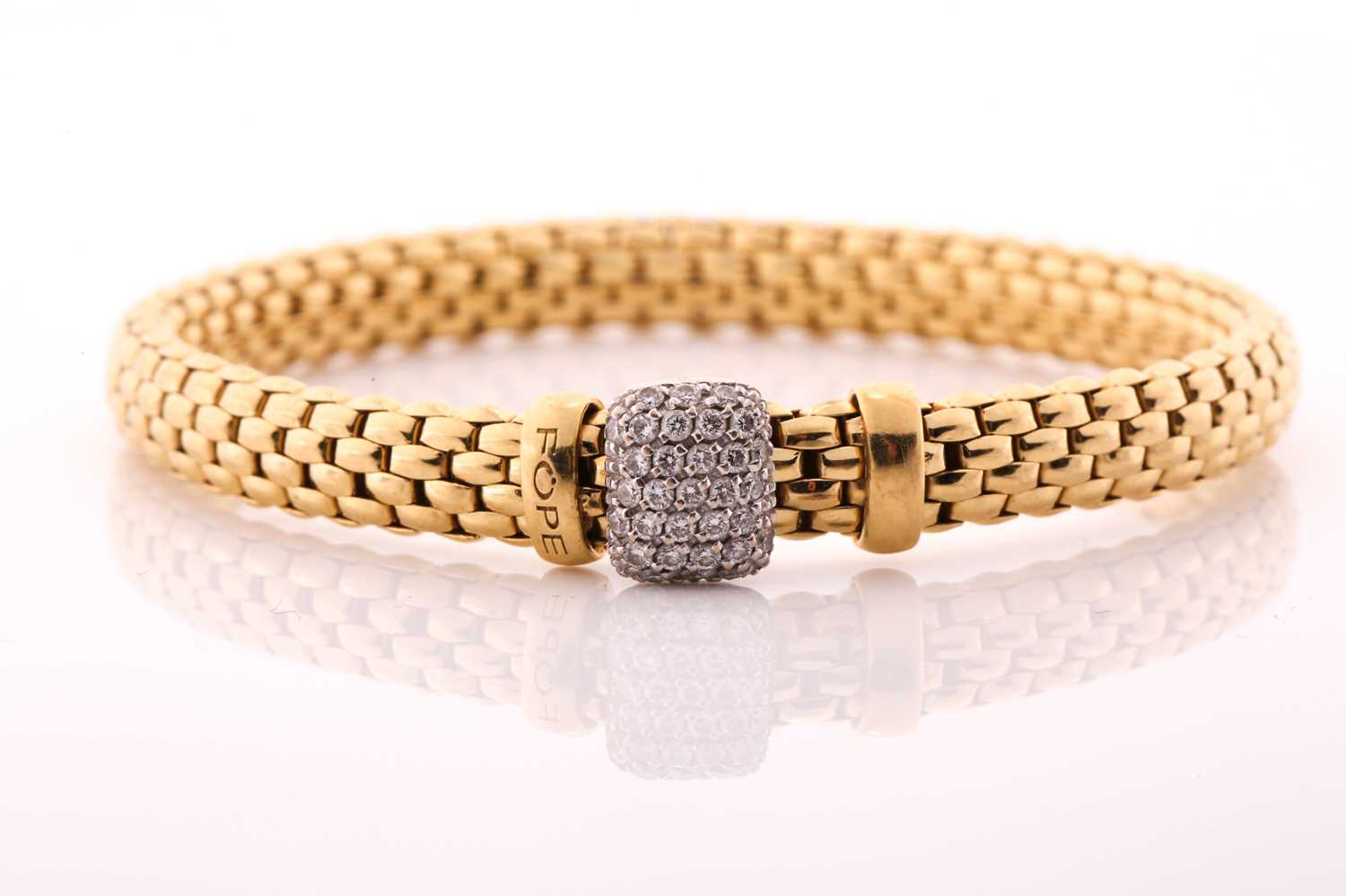 Lot 156 - A 'Flex It' 18ct yellow gold bracelet, by Fope,...