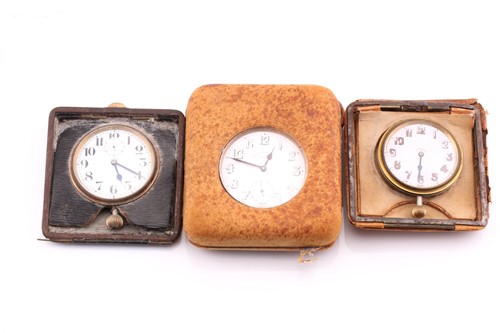 Lot 346 - A silver plated Goliath pocket watch and case,...