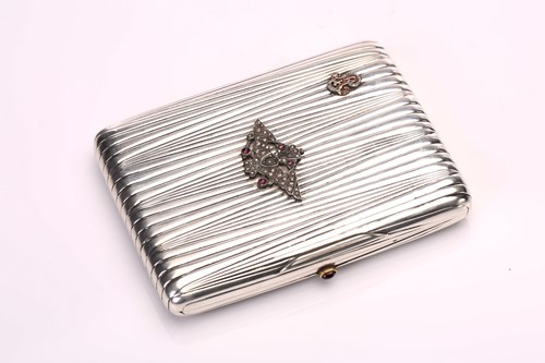 Lot 493 - An early 20th-century Russian silver cigarette...