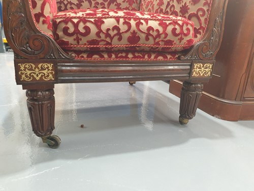 Lot 301 - A pair of George IV rosewood and brass inlaid...
