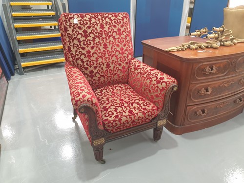 Lot 301 - A pair of George IV rosewood and brass inlaid...