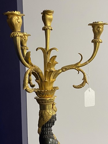 Lot 368 - A fine pair of Retour D’ Egypte ormolu and...