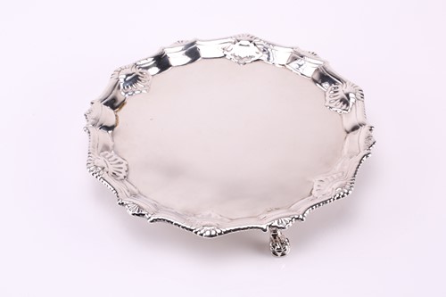 Lot 525 - A George III silver waiter, London 1765 by...