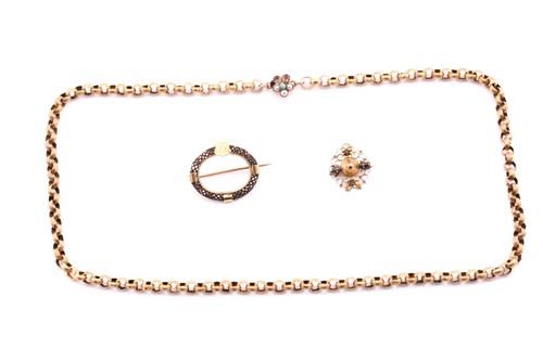 Lot 465 - A Victorian pinchbeck textured belcher link...