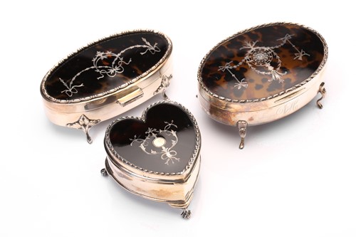 Lot 497 - An Edwardian oval silver dressing table...