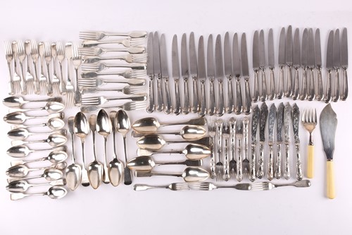 Lot 568 - A collection of silver cutlery, to include -...