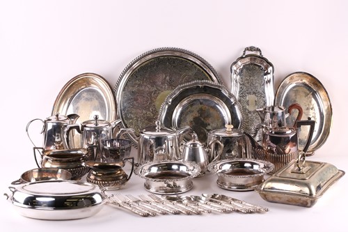 Lot 542 - A pair of silver plated coasters, a set of six...