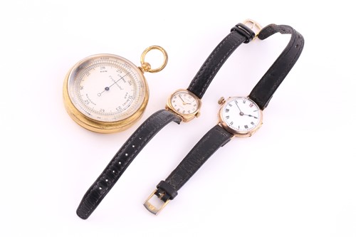Lot 546 - A lot consisting of a pocket barometer a...