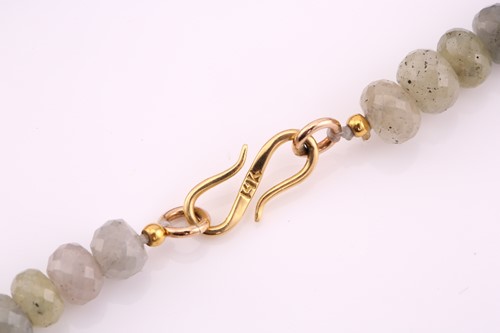 Lot 50 - A sapphire and ruby faceted bead necklace, the...