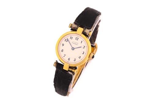Lot 541 - A Must De Cartier gold plated silver quartz...