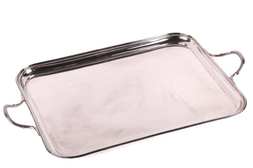 Lot 520 - A George V silver two-handled tea tray by...
