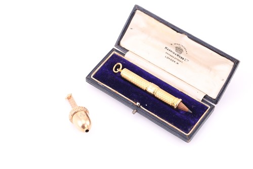 Lot 415 - An 18ct gold propelling pencil holder,...