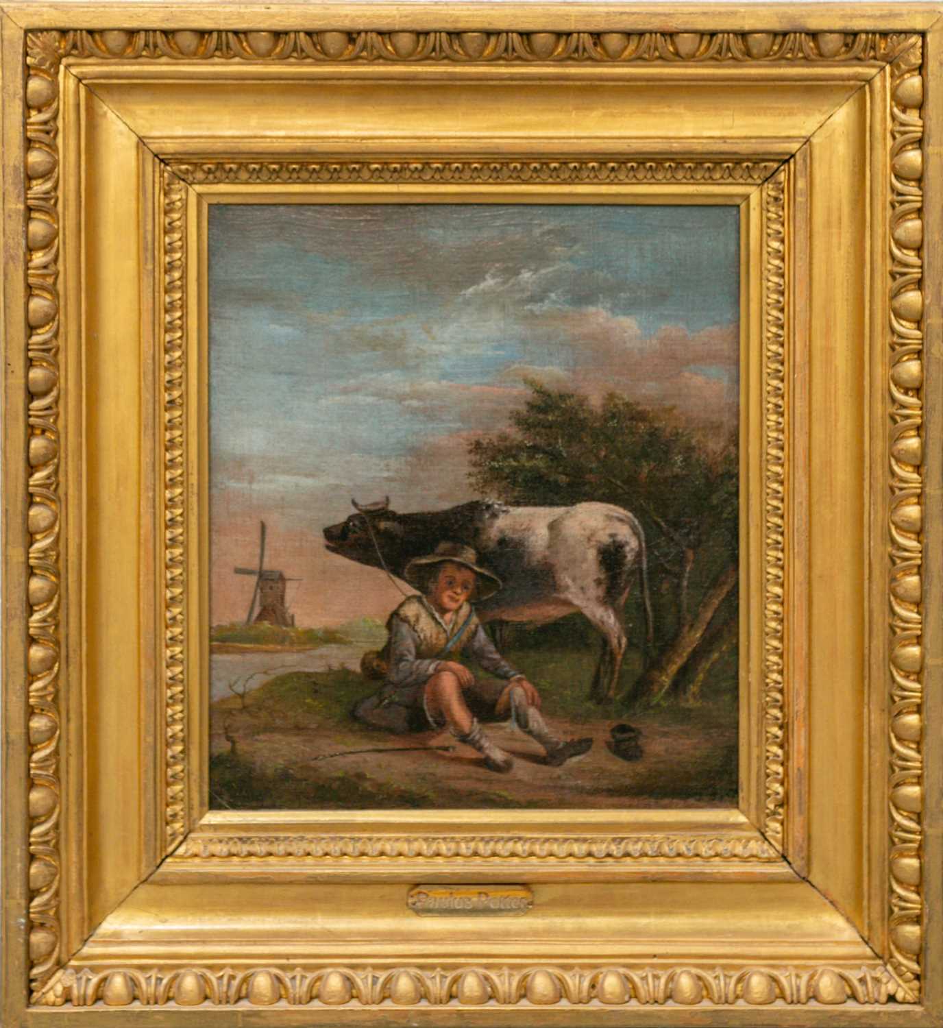 Lot 34 - Follower of Paulus Potter (1625-1654), a boy...