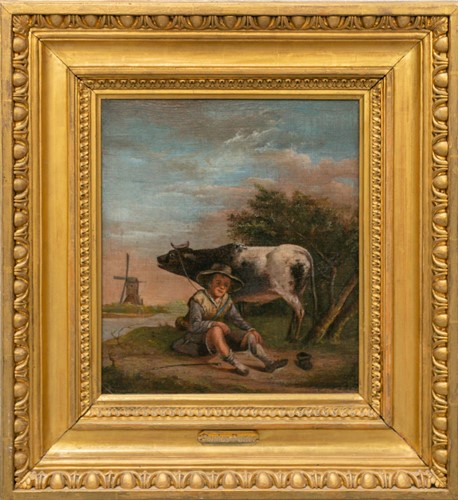 Lot 34 - Follower of Paulus Potter (1625-1654), a boy...