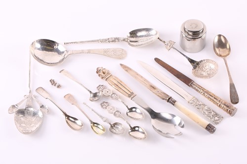 Lot 524 - A collection of assorted silver and silver...