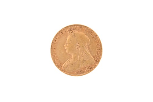 Lot 444 - A Queen Victoria London Mint sovereign gold...