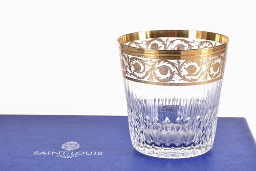 Lot 490 - A set of six Saint Louis crystal thistle...