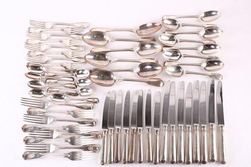 Lot 531 - A Victorian silver canteen, in the fiddle and...