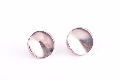 Lot 6 - Georg Jensen - a pair of circular concave disc...