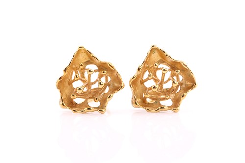 Lot 423 - A pair of Amerik K&L gilt abstract earrings,...