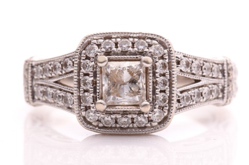 Lot 94 - A Vera Wang Love ring with diamonds on 14kt...