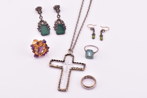 Lot 372 - A collection of gem-set jewellery, consisting...