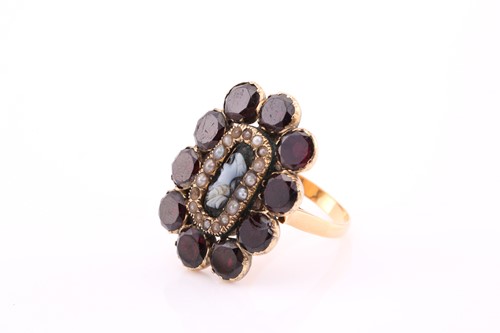 Lot 33 - A 19th century mourning brooch converted into...