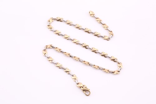 Lot 131 - A 9ct yellow and white gold necklace, the...