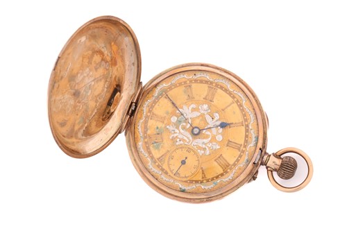 Lot 495 - A 9ct gold Edwardian full hunter pocket watch,...