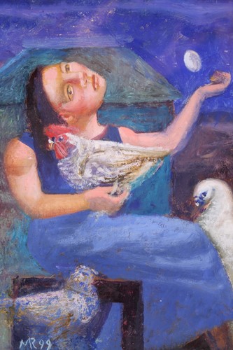 Lot 33 - Mike Rooney RA (b.1944), 'Poultry Girl',...