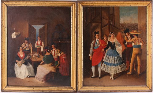 Lot 11 - 19th-century Spanish school, a pair of...