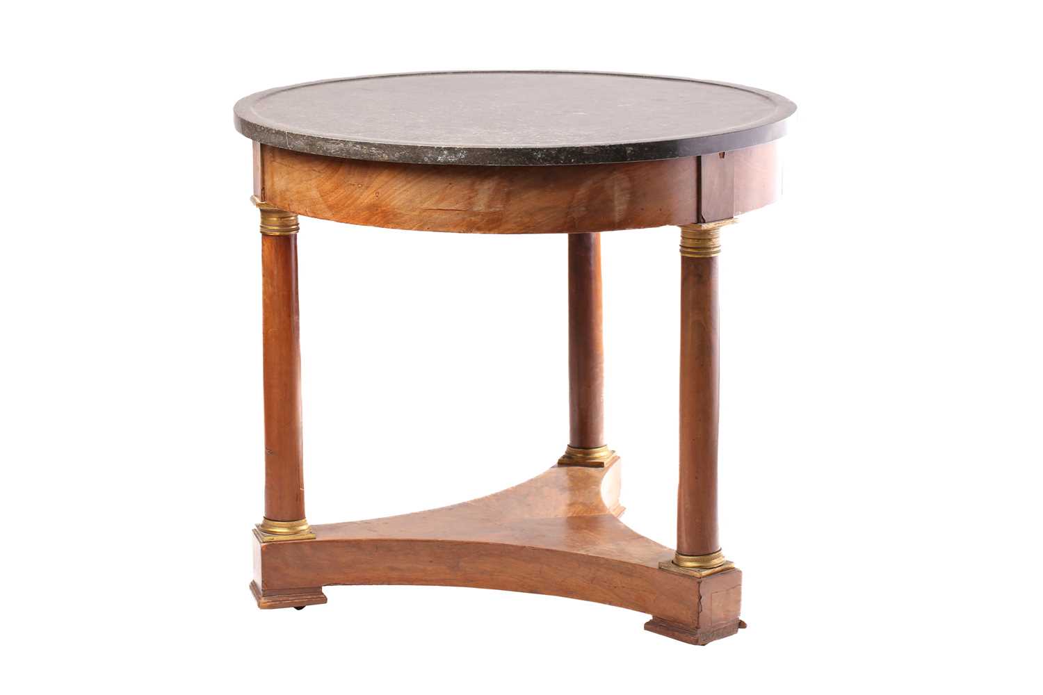 Lot 145 - A French Empire marble-topped circular...