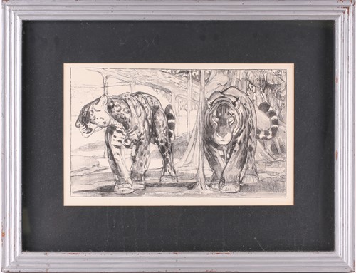 Lot 109 - Paul Jouve (1878-1973) French, 'Deux Jaguars',...