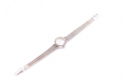 Lot 516 - A Lady's 9ct white gold Omega wristwatch with...