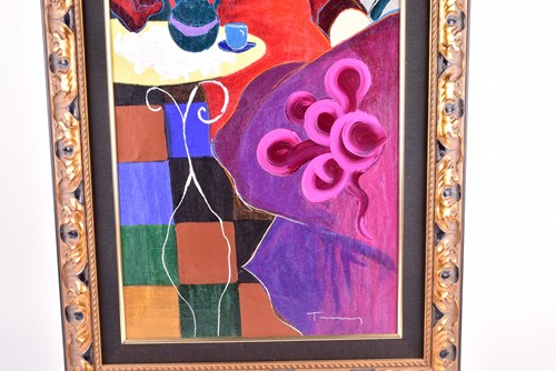 Lot 10 - Itzchak Tarkay (1935 - 2012), Lady in a red...