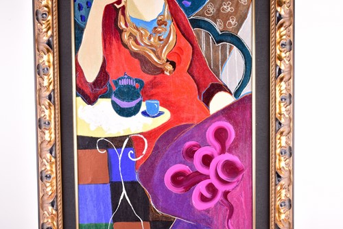 Lot 10 - Itzchak Tarkay (1935 - 2012), Lady in a red...