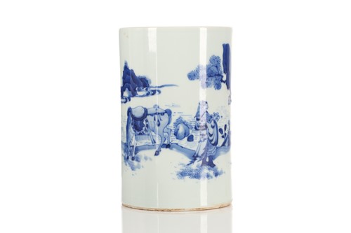Lot 129 - A Chinese porcelain blue & white bitong, in...