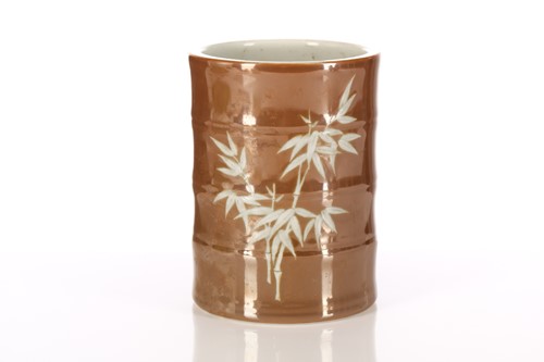 Lot 207 - A Chinese porcelain bitong, of bamboo form...