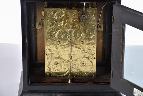 Lot 429 - A George I/II ebonized twin fusee repeat...